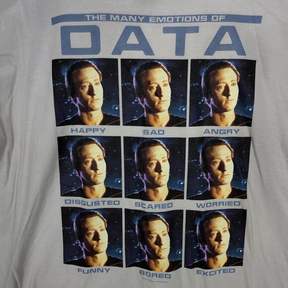The Many Emotions of Data Shirt Mens Extra Large Gray Star Trek Novelty Nerdy - Picture 5 of 7